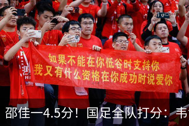 邵佳一4.5分！国足全队打分：韦世豪王上源表现尚可，11将不及格